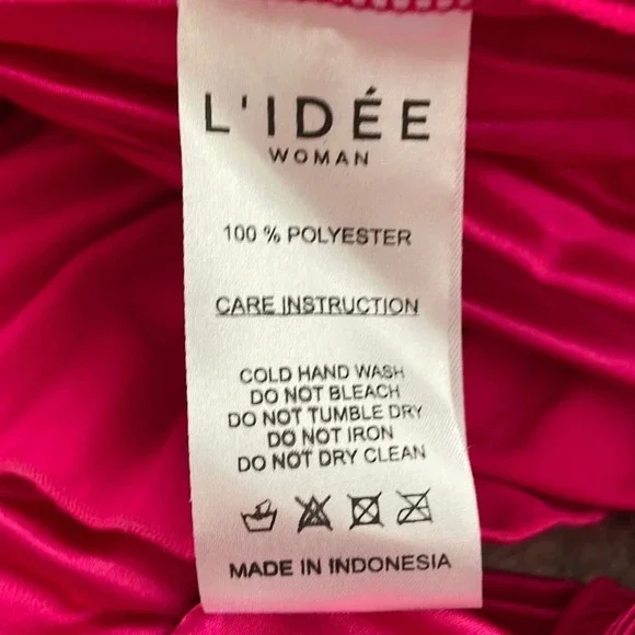 NWT L’idee Soirée Pleated Halter Neck Side Slit Gown Size AU8/US4 Hot Pink - Picture 10 of 10